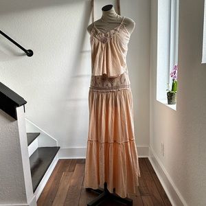 Free People Crystal Cove Top & Skirt Set in Linen NWT Sz: M & L